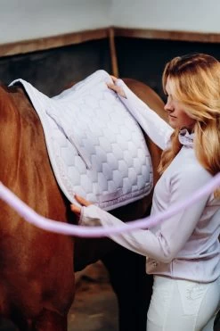 Horze Kaitlin All Purpose Saddle Pad With Flower Piping -Sports - Horse Equipment Shop 17403 OHPU 3