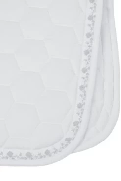 Horze Kaitlin All Purpose Saddle Pad With Flower Piping -Sports - Horse Equipment Shop 17403 WH 2