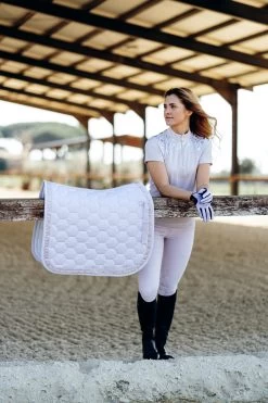 Horze Kaitlin Dressage Saddle Pad With Flower Piping -Sports - Horse Equipment Shop 17413 OHPU 3