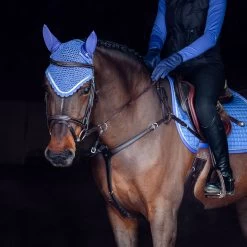 Horze Glarus Ear Net With Metallic Braiding -Sports - Horse Equipment Shop 22917 MLNB 2