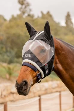 B Vertigo Delux Fly Mask With Fake Fur -Sports - Horse Equipment Shop 22978 590 05