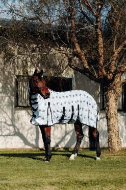 Horze Defender Fly Rug With Full Neck And Belly Flap -Sports - Horse Equipment Shop 24843 wh fly 04
