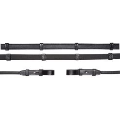 Schockemöhle Reins,round,leather/rubber, Bridle Reins Round Stiched -Sports - Horse Equipment Shop 302083 BL GO 1