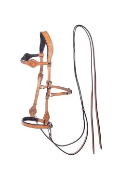 FRA Dandy Sidepull (System 3) Leather, W/ Leather Clip Reins -Sports - Horse Equipment Shop 322950 NAT 1