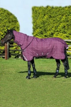 Horseware Rhino Plus Vari-Layer Turnout Rug With Detachable Neck, 250g -Sports - Horse Equipment Shop 327020 BRE G WH 3