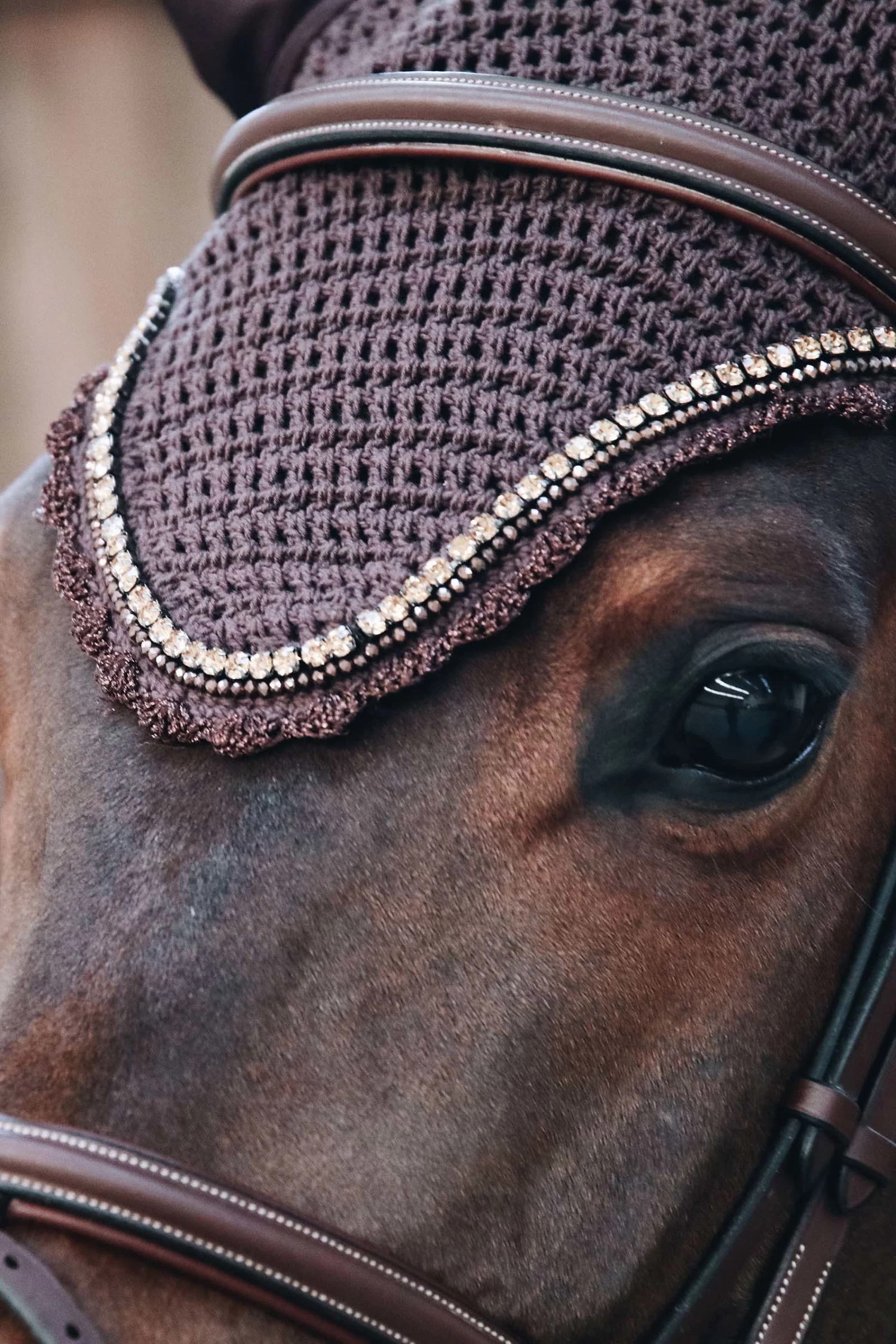Kentucky Horsewear Fly Veil Long Stone & Pearl Soundless 6 Kentucky Horsewear Fly Veil Long Stone & Pearl Soundless - Image 4