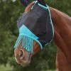 Weatherbeeta Comfitec Deluxe Fine Mesh Mask With Ears & Tassels -Sports - Horse Equipment Shop 338275 BL TUB 1