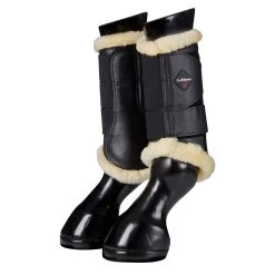 LeMieux Fleece Lined Brushing Boot -Sports - Horse Equipment Shop 992471 BL NAT 1